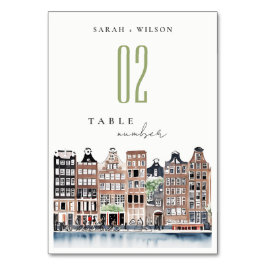 Numeração De Mesa Casamento de Paisagem do Canal de Amesterdã