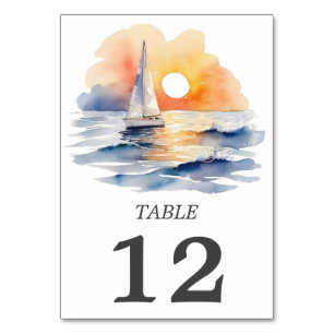Numeração De Mesa Casamento de paisagens solares para embarcações de