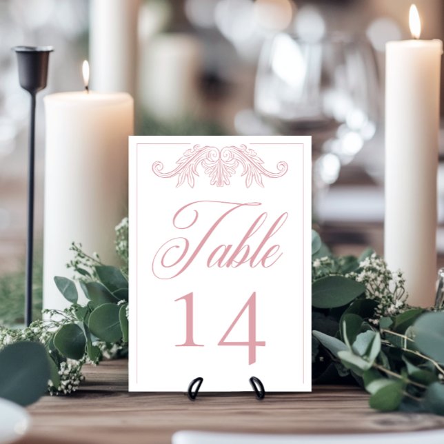 Numeração De Mesa Casamento de Pássaros de Chinoiserie Rosa Elegante (Criador carregado)