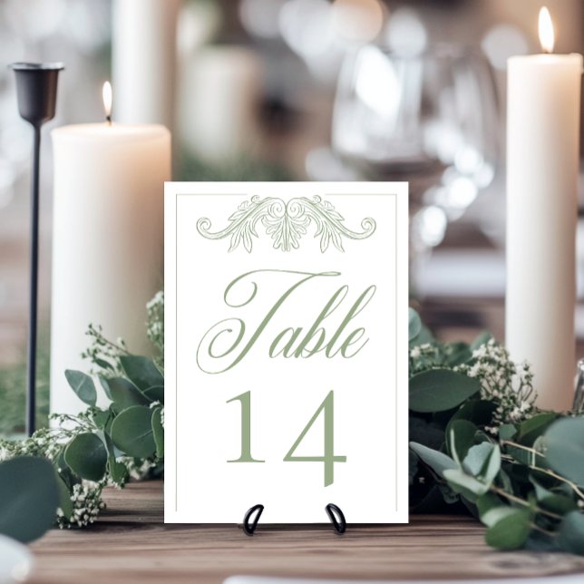 Numeração De Mesa Casamento de Pássaros de Chinoiserie Verde Elegant (Criador carregado)