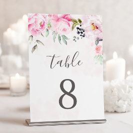 Numeração De Mesa Casamento de Pedônias Florais de Molercola Rosa-Es