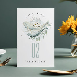 Numeração De Mesa Casamento de Peixes Florais Submarinos Dourados El