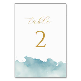 Numeração De Mesa Casamento de Praia com Aquarela minimalista modern