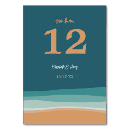 Numeração De Mesa Casamento de Praia de abstrato Ocean