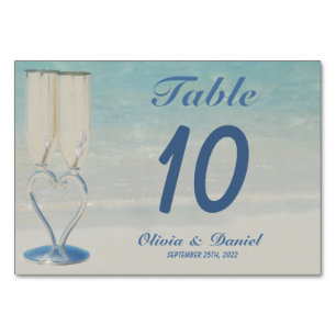 Numeração De Mesa Casamento de praia de destino elegante