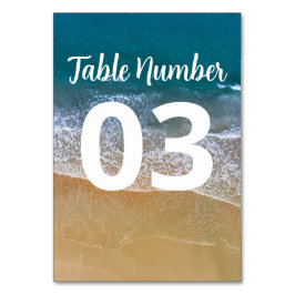 Numeração De Mesa Casamento de praia no mar azul