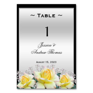 Numeração De Mesa Casamento de prata de Rosas elegantes chic