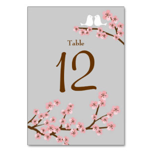 Numeração De Mesa Casamento de primavera do Flor de Cereja Rosa e Ci