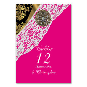 Numeração De Mesa Casamento de renda branca, preto-e-rosa e damasco