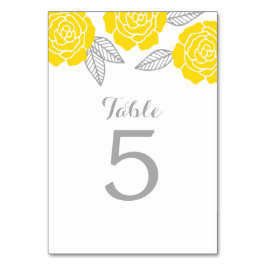 Numeração De Mesa Casamento de Rosa Amarelo e Cinza