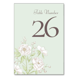 Numeração De Mesa Casamento de Rosa Branca Verde Salvia