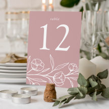 Casamento de Rosa Empolvada Floral Esboçada