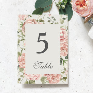 Numeração De Mesa Casamento de Rosa Rosa no Jardim de Aquarela Elega