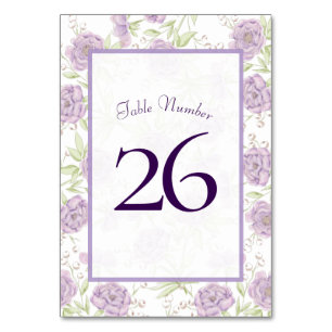 Numeração De Mesa Casamento de Rosa Roxa Lavanda
