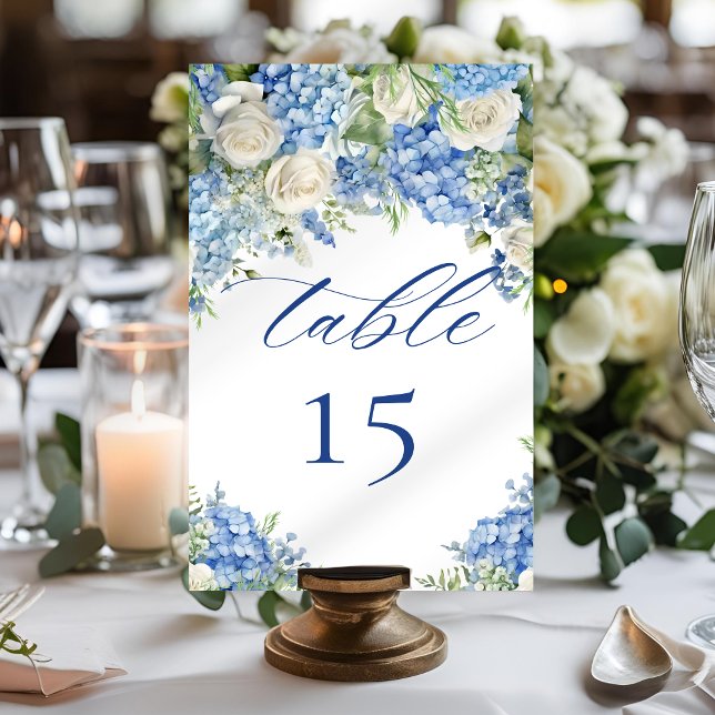 Numeração De Mesa Casamento de Rosas Brancas do Jardim Azul Inglês H (Criador carregado)