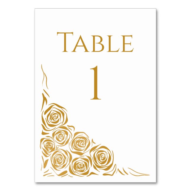 Numeração De Mesa Casamento de Rosas Desenhados à Mão Elegante (Frente)