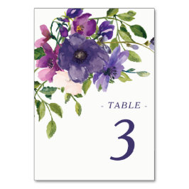 Numeração De Mesa Casamento de Rosas Selvagens Violetas Azuis