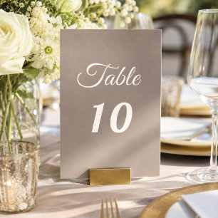 Numeração De Mesa Casamento de roteiro marfim taupe