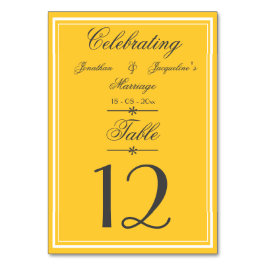 Numeração De Mesa Casamento de Script Amarelo-Amarelo-Quente-Russo c