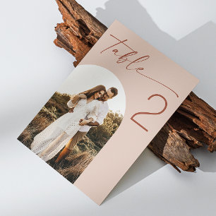 Numeração De Mesa Casamento de Script Blush Pálido Foto em arco el