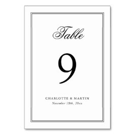 Numeração De Mesa Casamento de Script de Quadro Preto e Branco