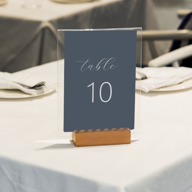Numeração De Mesa Casamento de Script do Monograma Azul do Marinho F (Criador carregado)