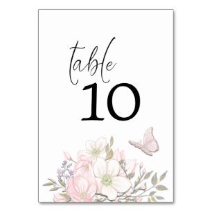 Numeração De Mesa Casamento de Script Elegante de Pastel Magnolias B
