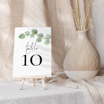 Numeração De Mesa Casamento de Script Eucalyptus Modern Sage<br><div class="desc">Casamento De Sábio Moderno Eucalyptus. A mesa é definida em um script de estilo de escrita manual e seu número de tabela abaixo com uma folhagem elegante de aquarela na parte superior, à direita. Personalize facilmente o número. O mesmo design está do outro lado e será atualizado simultaneamente à medida...</div>