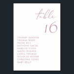 Numeração De Mesa Casamento de Script Manuscrito Mauve Modern<br><div class="desc">Esta placa de números de tabela moderna apresenta um roteiro manuscrito e tipografia minimalista. Personalize adicionando seus detalhes. Esta mesa personalizada é perfeita para casamentos,  chás de panela,  chás de fraldas e outros eventos.</div>