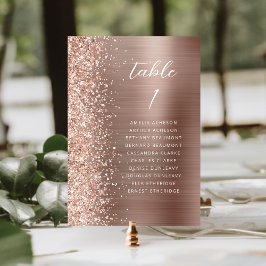 Numeração De Mesa Casamento de Script Metálico com Glitter Glitter r