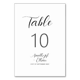 Numeração De Mesa Casamento de Script Moderno Elegante