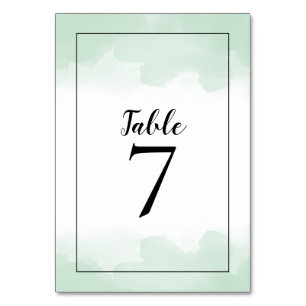 Numeração De Mesa Casamento de Script Preto de Mola Verde de Mint