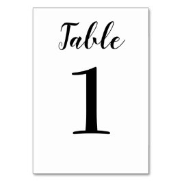 Numeração De Mesa Casamento de Script Preto Elegante