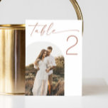Numeração De Mesa Casamento de Script Rosa-Blush | Foto de Arch Mini<br><div class="desc">Adicione um toque suave e romântico à sua recepção de casamento com esta elegante placa numérica da tabela, com um script cor-de-rosa pincelado e uma fotografia de arco personalizada. Projetado em um estilo minimalista, esse número de tabela rosa-rosa suave é perfeito para casamentos de temas emboscados, boho ou neutros. Personalize...</div>