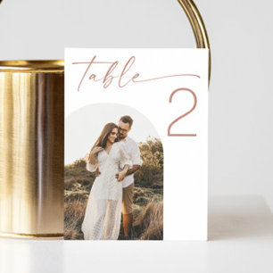 Numeração De Mesa Casamento de Script Rosa-Blush   Foto de Arch Mini