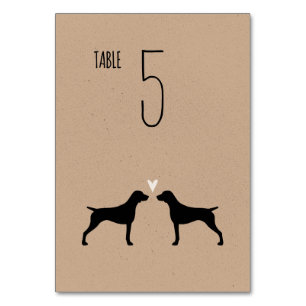Numeração De Mesa Casamento de Silhouettes, Cachorro Alemão de Ponta
