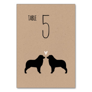 Numeração De Mesa Casamento de Silhouettes Cachorro Australiano