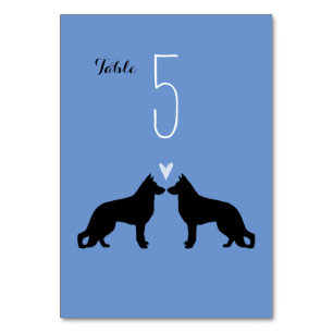 Numeração De Mesa Casamento de Silhouettes german shepherd