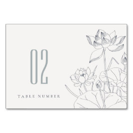 Numeração De Mesa Casamento de Sketch Floral Elegante Mínimo