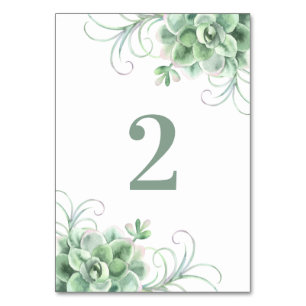 Numeração De Mesa Casamento de sucesso. Cacto verde. Cactos de aquar