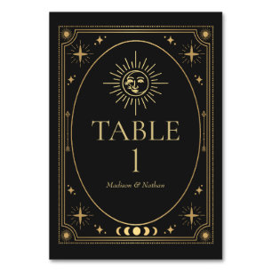 Numeração De Mesa Casamento de Tarot Gótico Negra Celestial