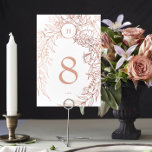 Numeração De Mesa Casamento de terra personalizada com Rosa Dourada<br><div class="desc">Esta é parte de uma coleção - se precisar de ajuda ou mais,  por favor contacte-me *folha de alumínio não real</div>