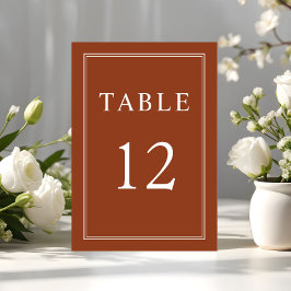 Numeração De Mesa Casamento de Terracota Elegante Moderno 