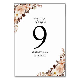 Numeração De Mesa Casamento de Terracota Floral Boêmio