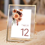 Numeração De Mesa Casamento de Terracotta Boho: Verão e outono<br><div class="desc">Terracotta Boho Wedding: Summer & Fall Floral Table Number Ver Niche e Nest store for Set.</div>