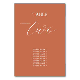 Numeração De Mesa Casamento de Terracotta Elegant Script Calliografi