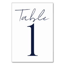 Numeração De Mesa Casamento de Texto Azul Escuro Simples