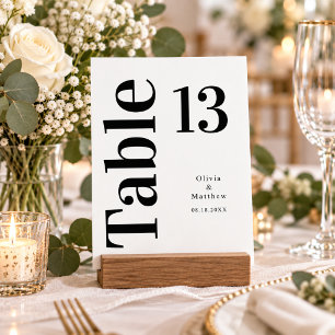 Numeração De Mesa Casamento de Tipografia Minimalista Moderna
