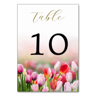 Numeração De Mesa Casamento de Tulip Florals Colorida Elegante