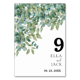 Numeração De Mesa casamento de verde eucalipto